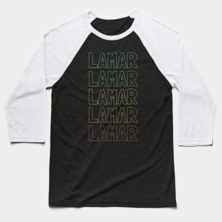 Lamar Name Pattern Baseball T-Shirt